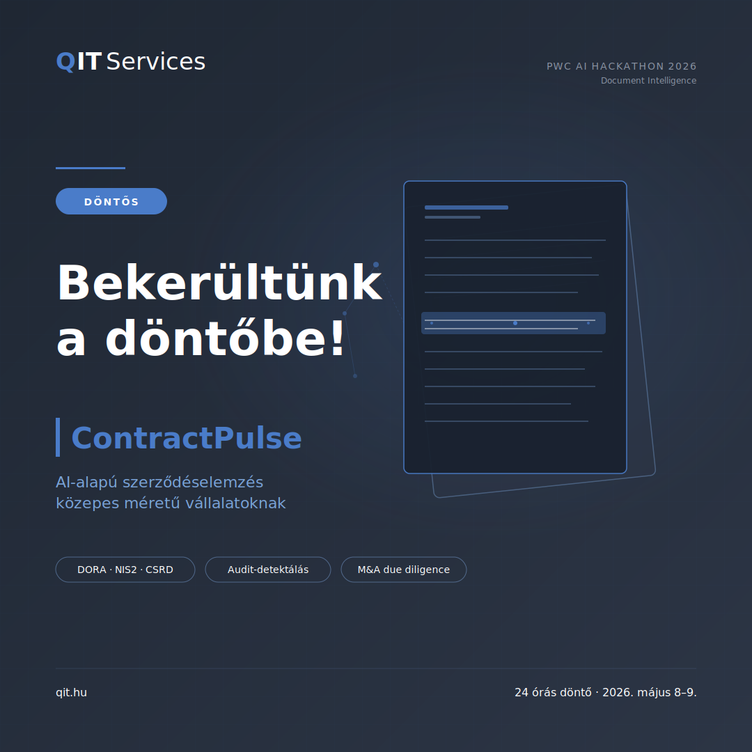 ContractPulse: a QIT Services AI projektje bejutott a PwC AI Hackathon döntőjébe