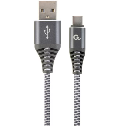 USB 2.0 to Type-C 1m Prémium szövet szürke