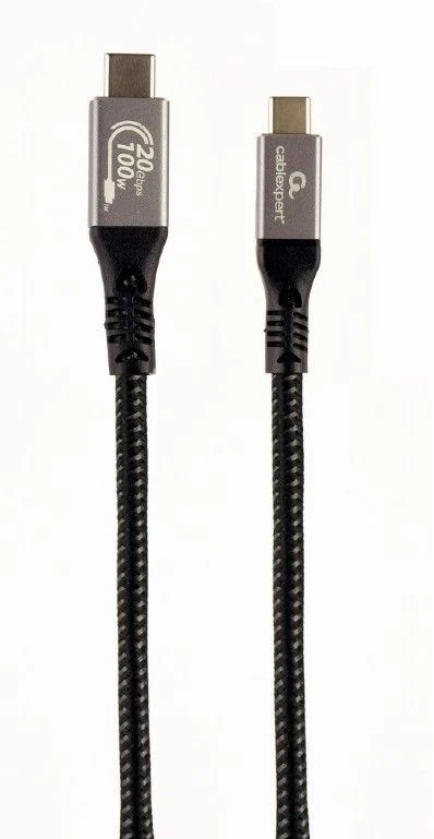 Prémium USB 3.2 Type-C 100W 4K szövet black/grey 1,5m