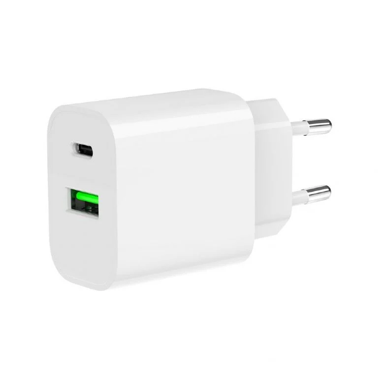2-port 20 W USB fast charger White